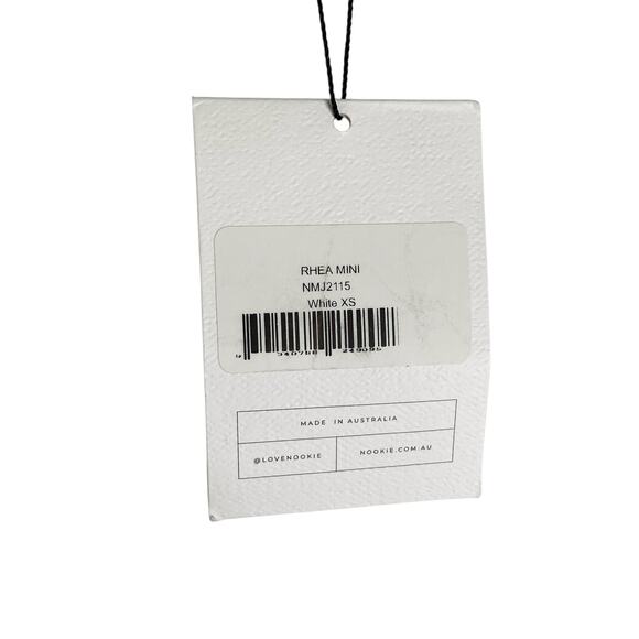 Nookie Rhea Faux Leather Mini Dress Ruched Sexy Party Clubbing White Size XS - Picture 8 of 13